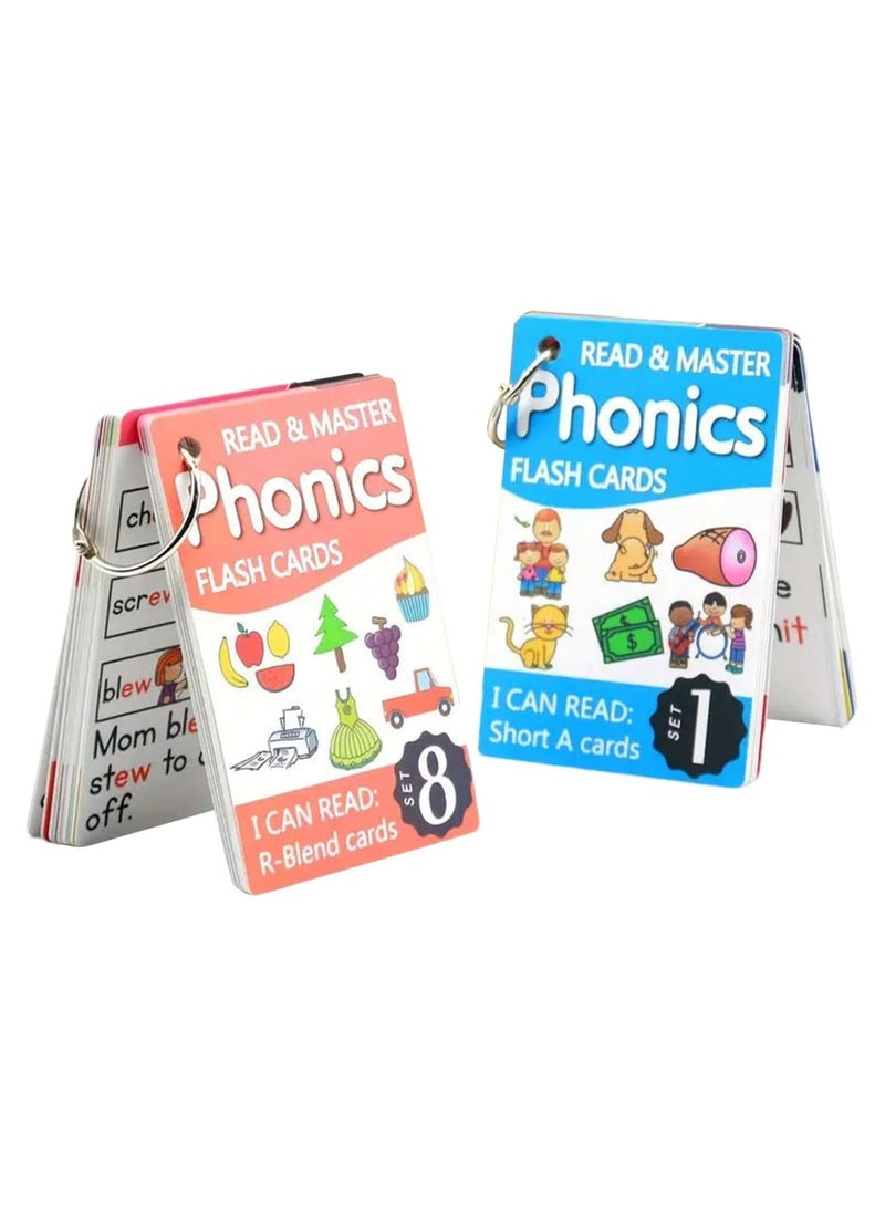 SYOSI بطاقات فلاش لكلمات اللغة الإنجليزية، بطاقات فونيكس للأطفال من عمر 4-8 سنوات، بطاقات ألعاب الكلمات، بطاقات المفردات، بطاقات لعبة المطابقة، بطاقات الكلمات الإنجليزية، أنشطة تعليمية للتعلم في مرحلة ما قبل الروضة - Image 1